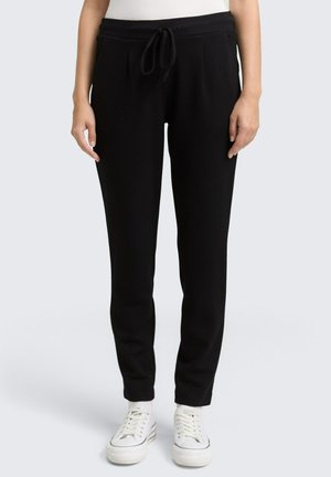 JACQUARD MIT KORDELZUG - Pantalon de survêtement - deep black