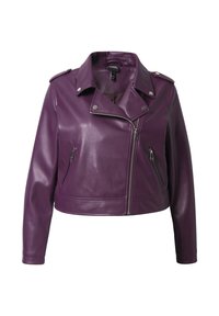 BIKER REVERSKRAGEN ZIPPTASCHEN - Giacca in similpelle - dark plum