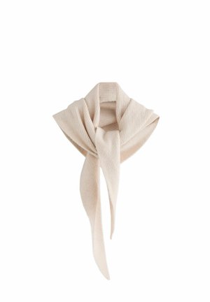 Next, LARGE RIBBED TRIANGLE SCARF - Scarf - oatmeal
