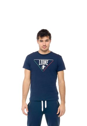 LEONE 1947, MAN SHORT SLEEVES PATCH - T-shirt imprimé - navy blue