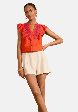 Love & Roses REGULAR FIT -V-NECK RUFFLE SLEEVE - Hemdbluse - orange