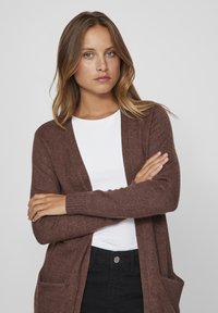 VILA VIRIL OPEN NOOS - Cardigan - shaved chocolate