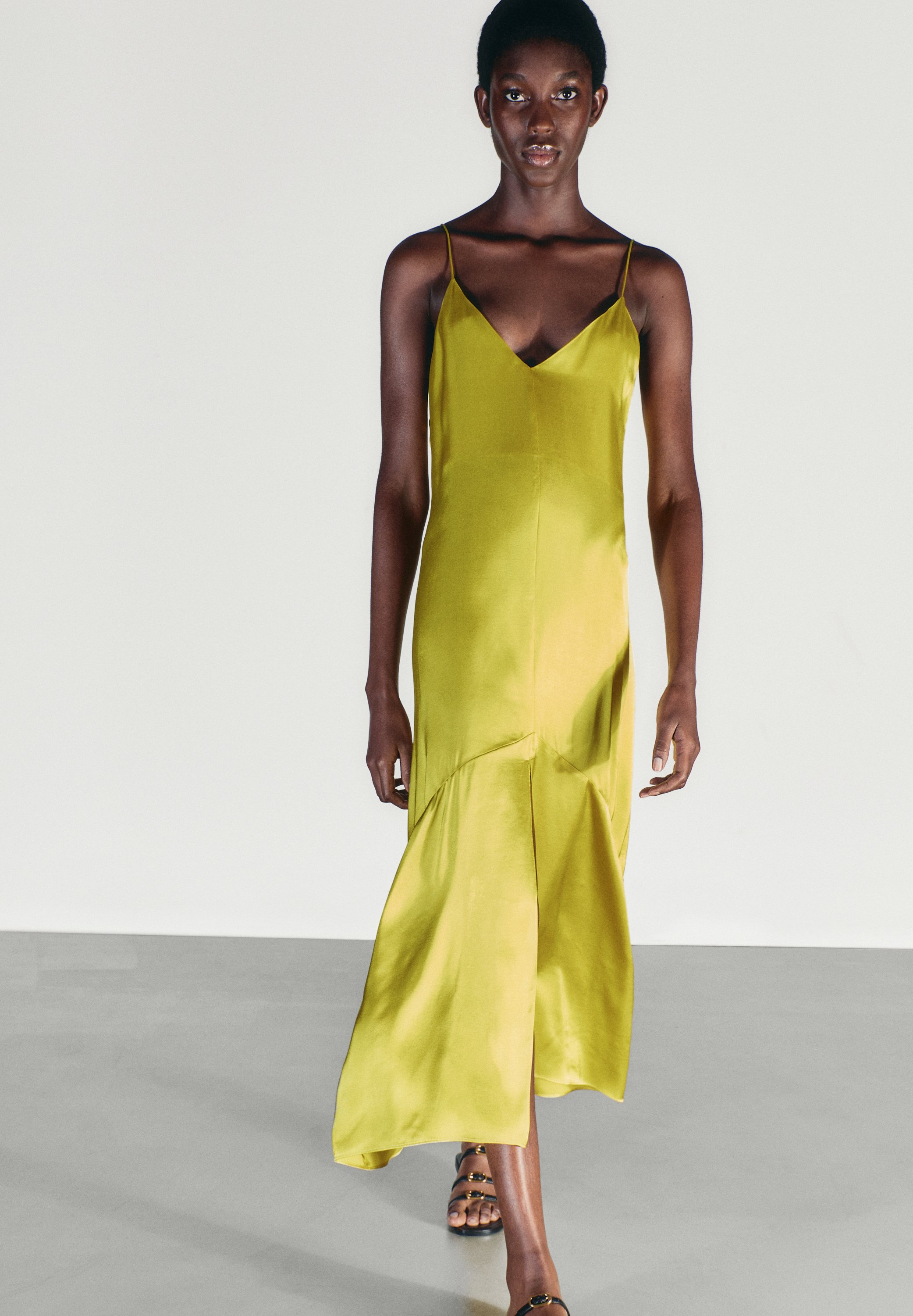 Massimo Dutti SATIN CAMISOLE DRESS 