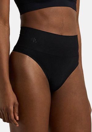 Hoch geschnittene schwarze Unterhose aus weichem Stoff; mit glatter Textur und dezentem RL-Logo am Bund. Klassisches Design für Komfort.