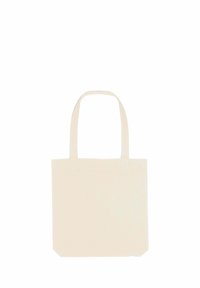 Borsa tote in cotone colore bianco sporco, con due manici robusti, forma rettangolare e un design semplice e senza fronzoli.