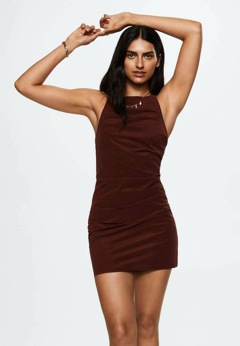 Mango SACKI - Shift dress - chocolate 