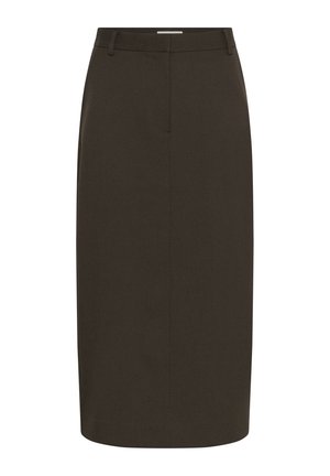 Soaked in Luxury Maxirock - brown melange suiting