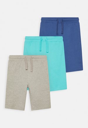 SOLID 3 PACK - Tracksuit bottoms - grey/blue /turquoise