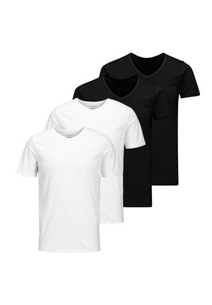4ER PACK V-NECK KURZARM - T-shirts basic - schwarz weiß