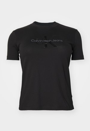 PLUS GLOSSY MONOLOGO REGULAR TEE - T-shirt print - black
