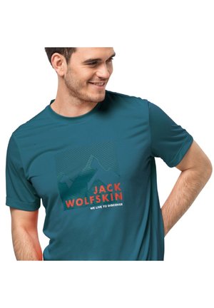 Print T-shirt - blue coral