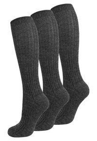 KNEE HIGH PURE WOOL 3 PACK - Dokoljenke - anthrazitmelange