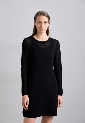 KNITID OVERLAY DRESS - Robe pull - blacklead