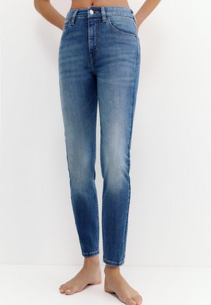 HIGH-WAIST - Slimfit džínsy - dark blue denim