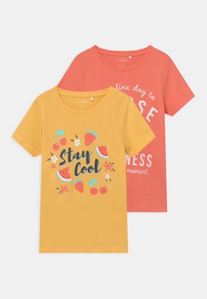 NMFVEEN 2 PACK - T-shirt print - sunset gold