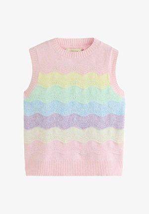 Little Bird, KNITTED VEST - Cardigan - rainbow pointelle