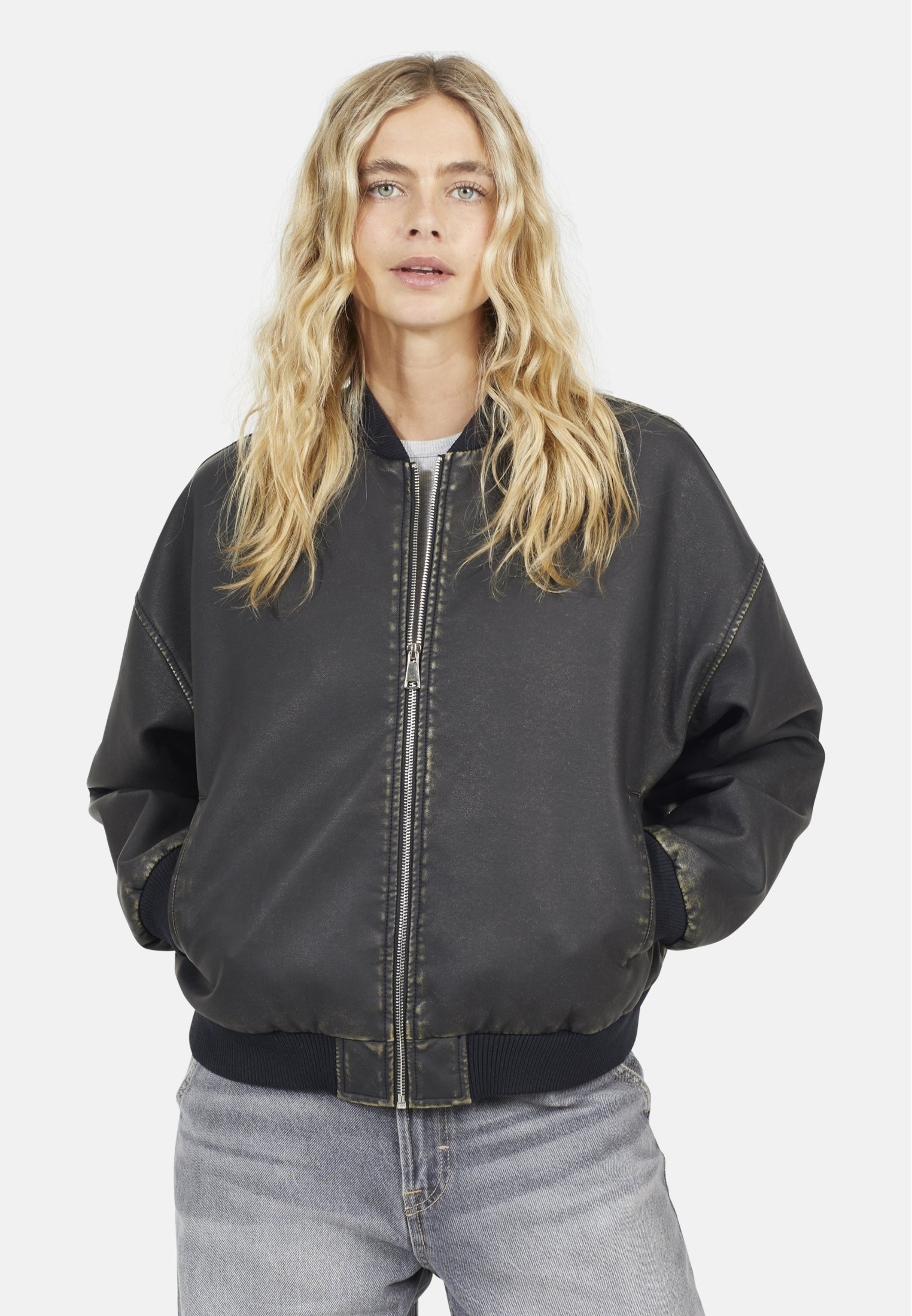 Brave Soul Faux leather jacket black Zalando