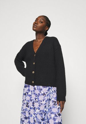 CHUNKY WOOL BLEND CARDIGAN - Kardigan - black