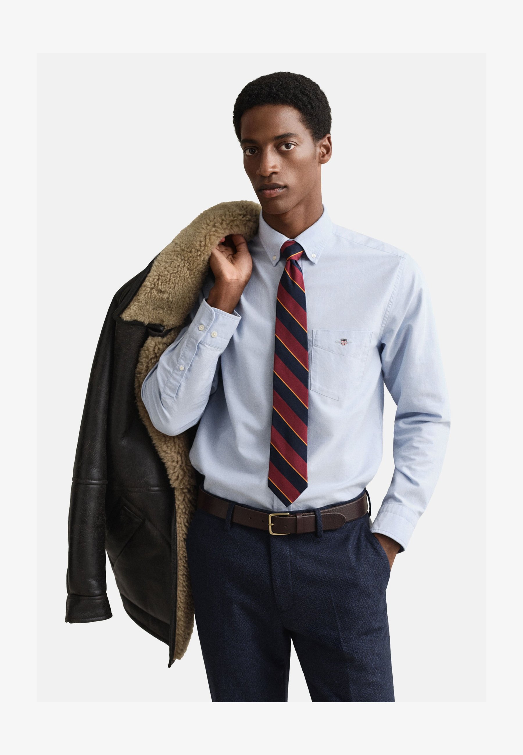 GANT Camicia Oxford Regular Fit Uomo - Manica Lunga, Blu Capri, Taglia M, Cotone