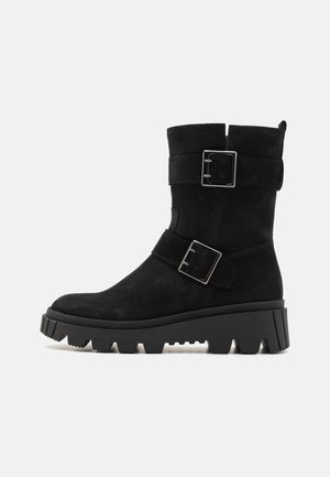 Kauboi/mootorratturi poolsaapad - schwarz/altsilber