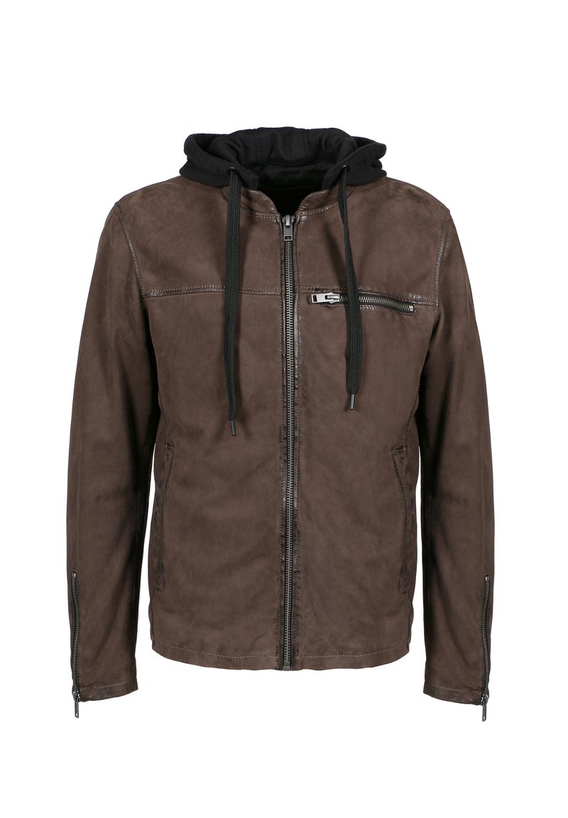 Freaky Nation MAILO Lederjacke black coffee/braun Zalando
