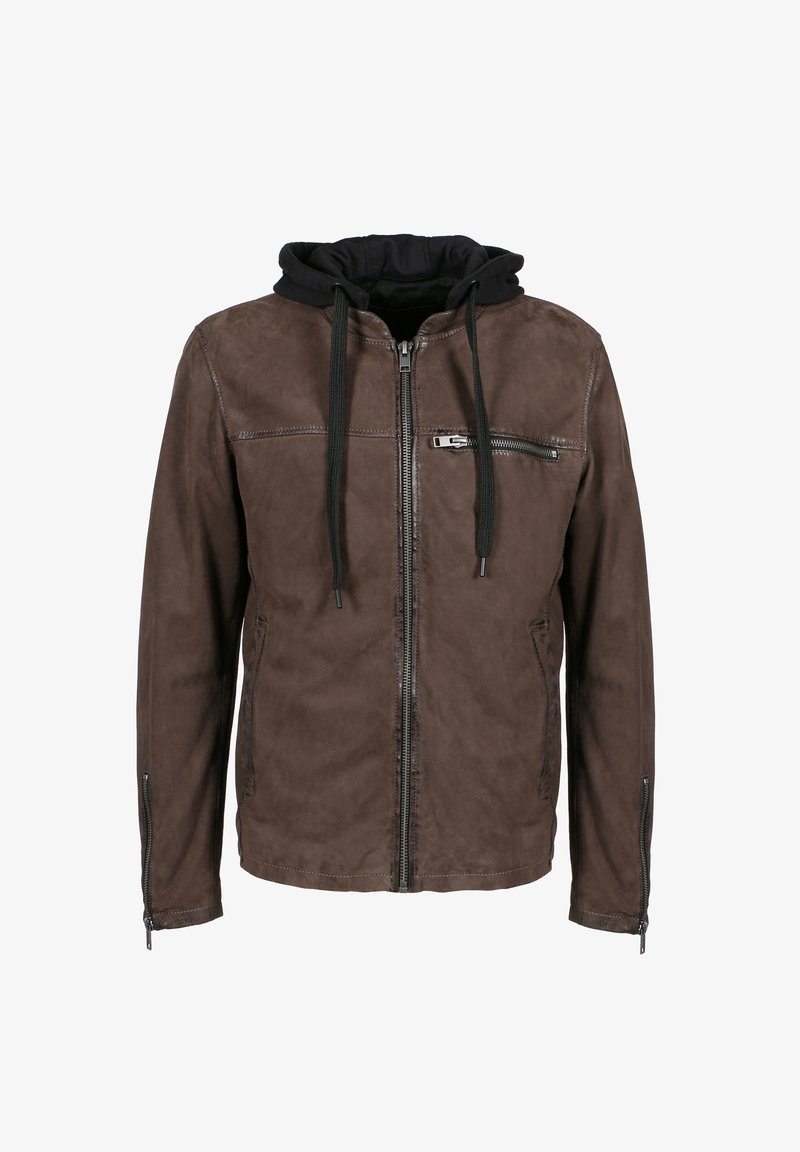 Freaky Nation MAILO Lederjacke black coffee/braun Zalando