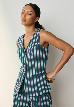 Next, Vesta - navy blue green stripe