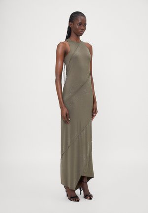 BIAS LONG DRESS - Jersey dress - olive