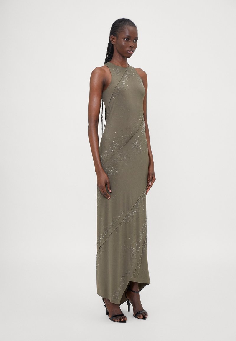 Ioannes - BIAS LONG DRESS - Rochie din jerseu - olive, Extindeți