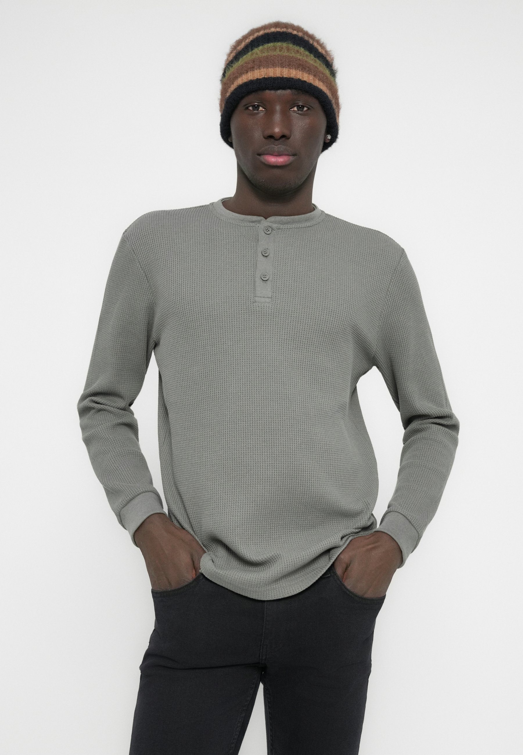 Only & Sons ONSTOBIE REG LS HENLEY TEE - Long sleeved top - castor