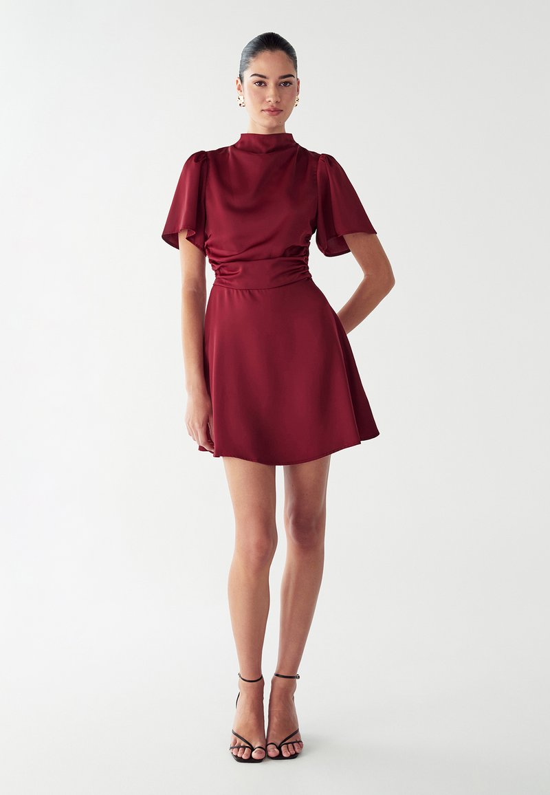 celebrities wearing burgundy dresses Princess Straps Short Prom Dress Wine Red Homecoming Dress US14 / Custom Color