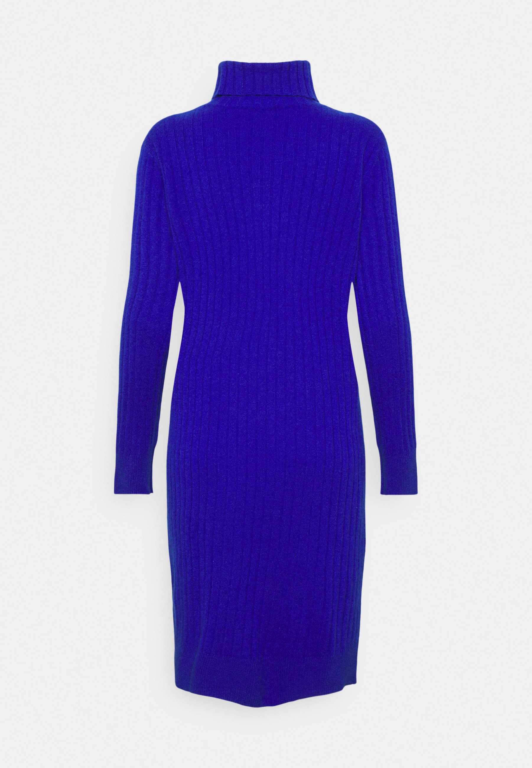 royal blue turtleneck dress