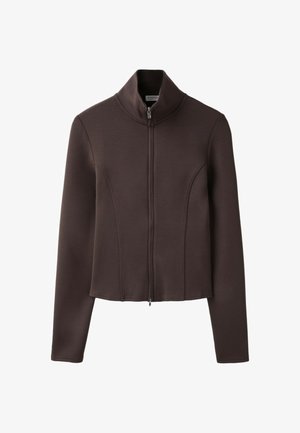 Stradivarius, FITTED ZIP-UP SWEATSHIRT - Felpa con zip - brown