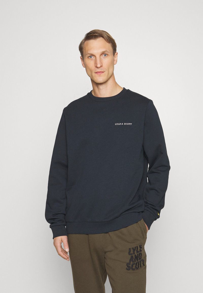 Lyle & Scott EMBROIDERED CREW NECK - Felpa - dark navy