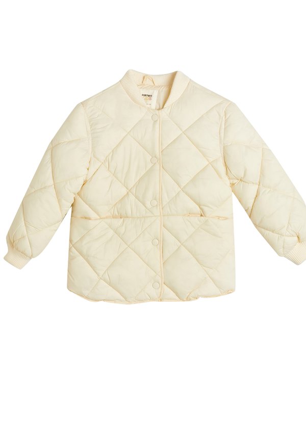 QUILTED PUFFER SNAP CLOSURE - Bomberjacke - beige