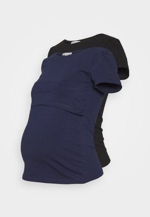 2 PACK - T-shirt basic - dark blue/black