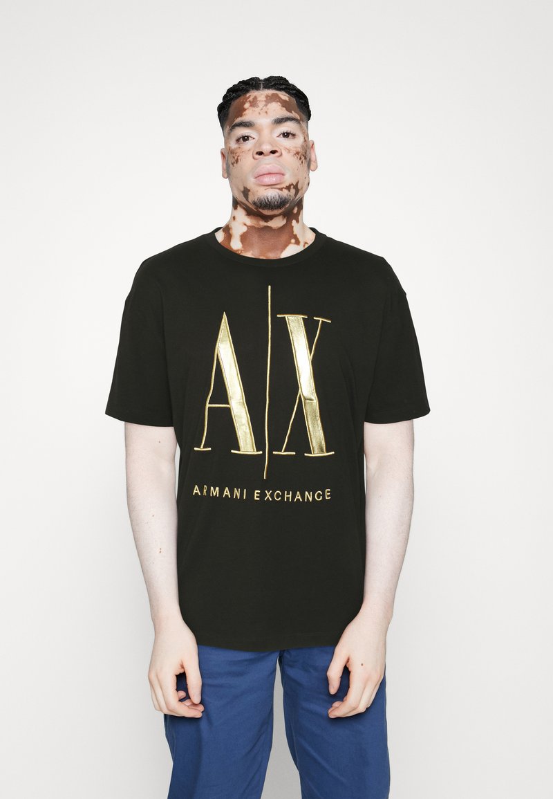 Armani Exchange - Tricou cu imprimeu - black, Extindeți