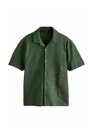 Next REGULAR FIT - BUTTON THROUGH - Marškiniai - green tiger