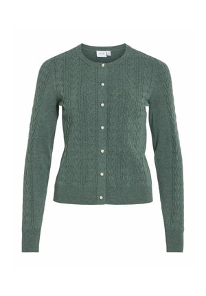 VILA, VIKERRY CABLE L/S KNIT CARDIGAN-NOOS - Gilet - balsam green