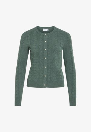 VILA, VIKERRY CABLE L/S KNIT CARDIGAN-NOOS - Gilet - balsam green