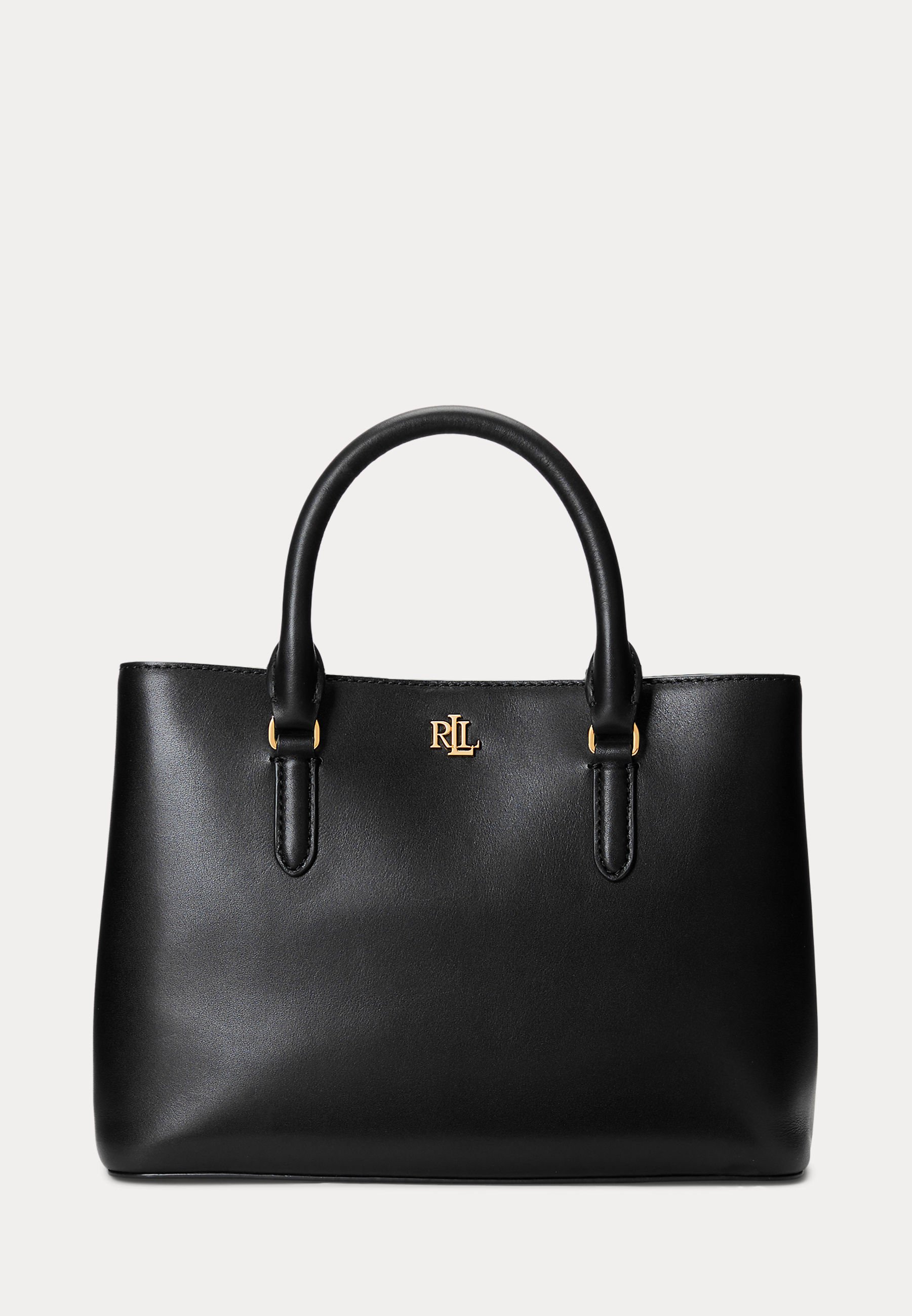 Ralph Laurenバッグ Lauren Ralph Lauren LEATHER SMALL MARCY SATCHEL - Rankinė - black