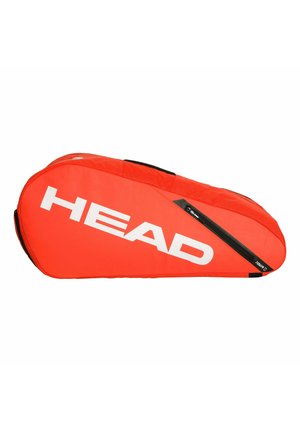 Fel oranje HEAD tennisracket draagtas met een zwart ritsvak en een "Tour 12" label op een witte achtergrond.