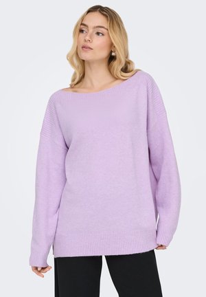 ONLWINNIE BOATNECK - Strikkegenser - orchid bloom detail:melange