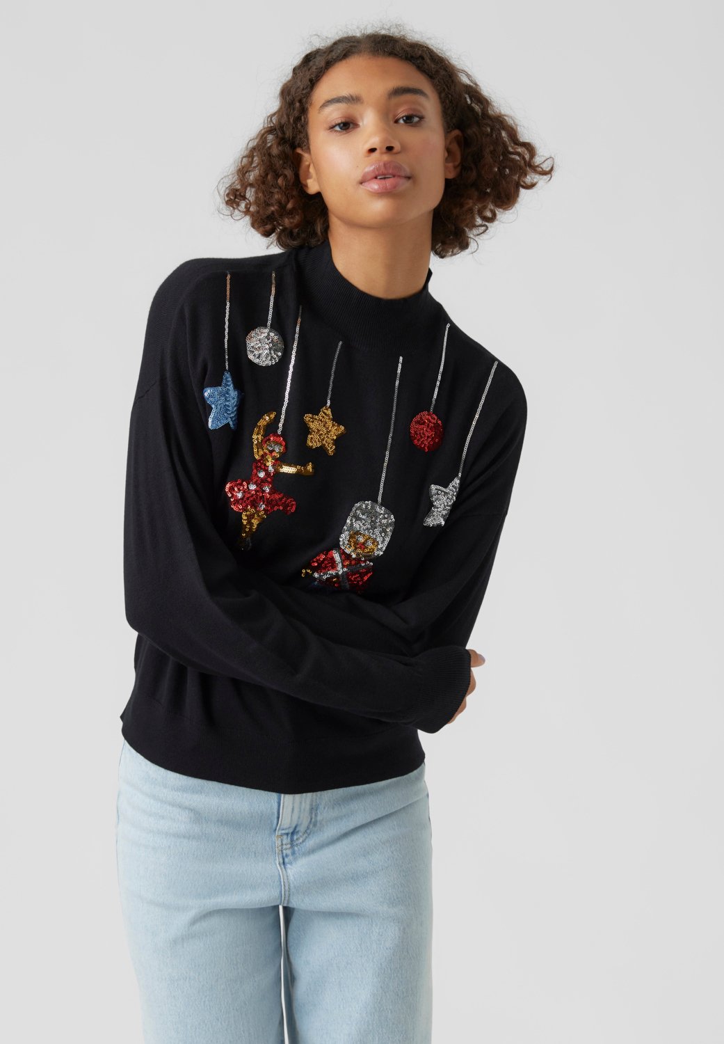 Vero Moda VMQUEENGUARD XMAS Jumper black Zalando