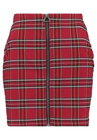 LADIES SHORT CHECKER SKIRT - Minirok - red/black