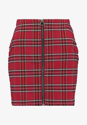 LADIES SHORT CHECKER SKIRT - Minijupe - red/black