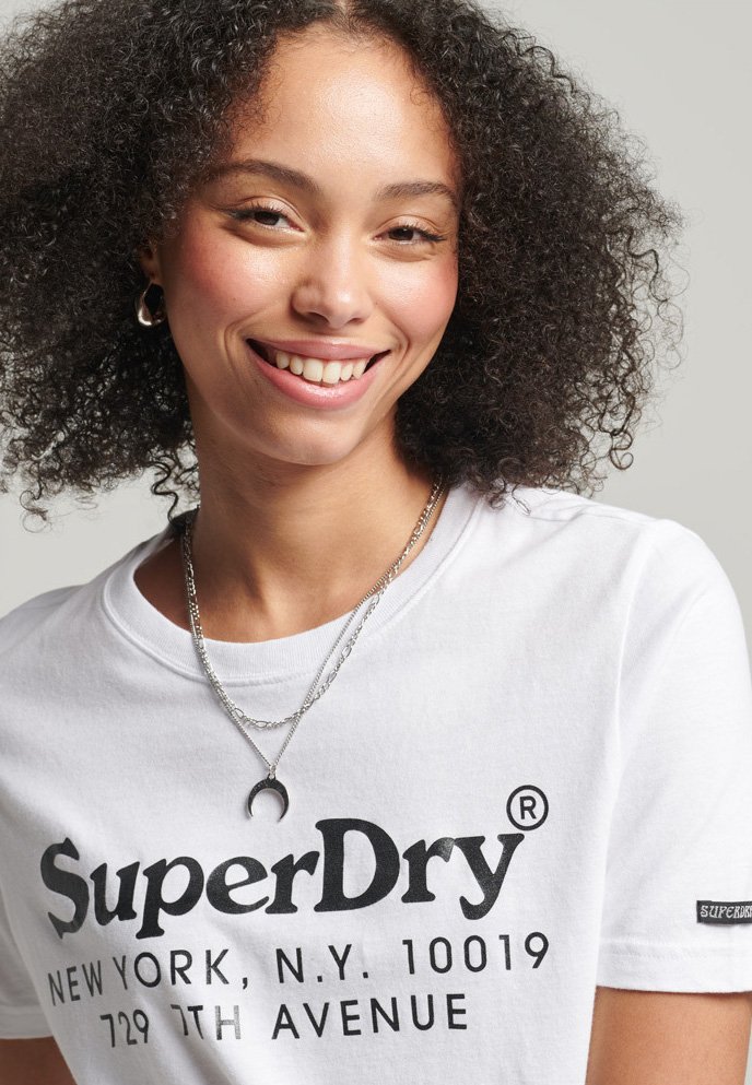 Superdry VINTAGE VENUE INTEREST Tshirt con stampa optic/bianco