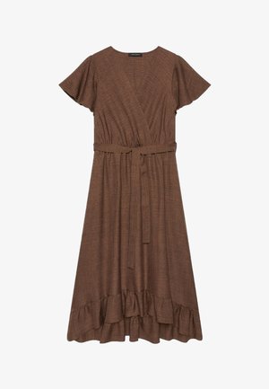 Fiorella Rubino, VESITO LUNGO CON SCOLLO A V INCROCIATO - Freizeitkleid - marrone