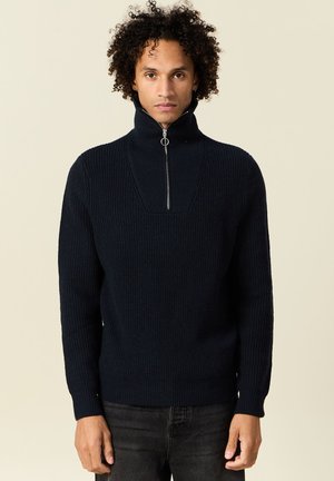 MIT TRUCKER KRAGEN - Strickpullover - bleu marine
