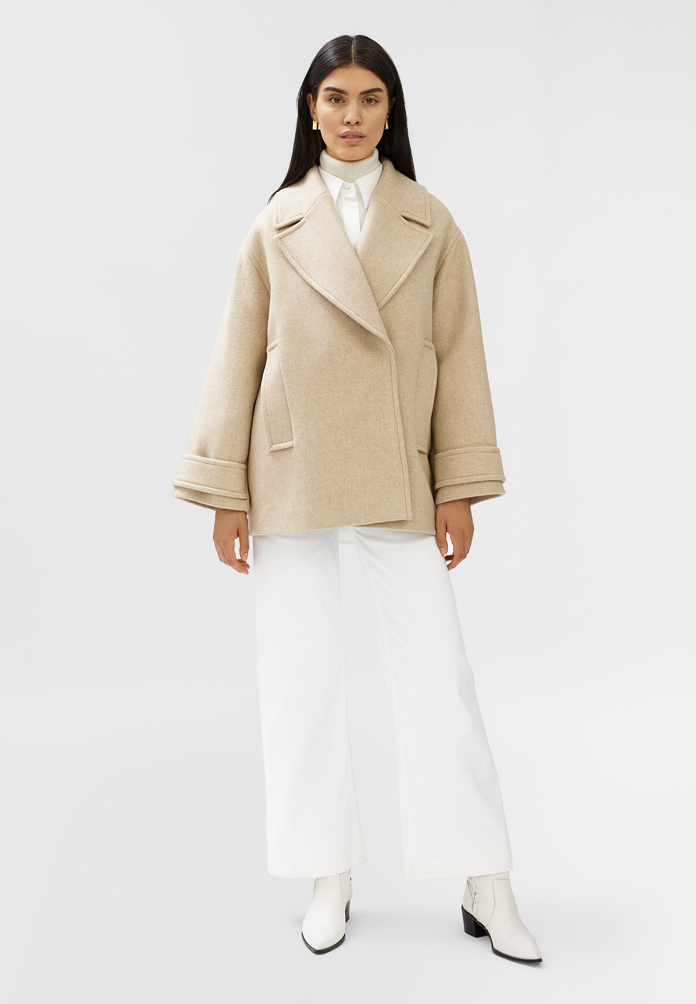 a*i様 ollun corduroy padded outer IVY OAK CARLY - Krótki płaszcz/piaskowy - Zalando.pl